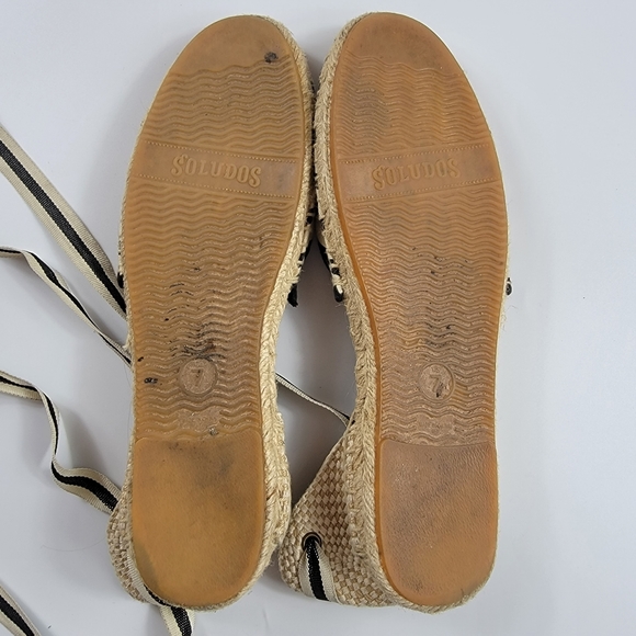 Soludos Classic Canvas Stripe Espadrille Sandals in Black & White, 7 - Picture 11 of 15